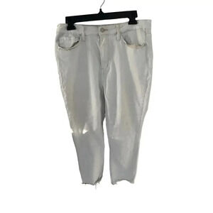 Judy Blue Skinny Fit White Raw Hem Jeans